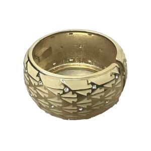 Sequin Nordstrom Cream Gold Tone Statement Enamel Bangle Hinge $68 NWOT #37
